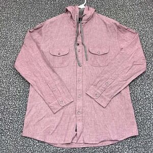 Imperial Motion Shirt Men Extra Large Red Button Up Hooded Long‎ Sleeve XL